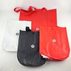 Lululemon 4 Carryall Totes 1 Red Large & 3 Small Red Black White